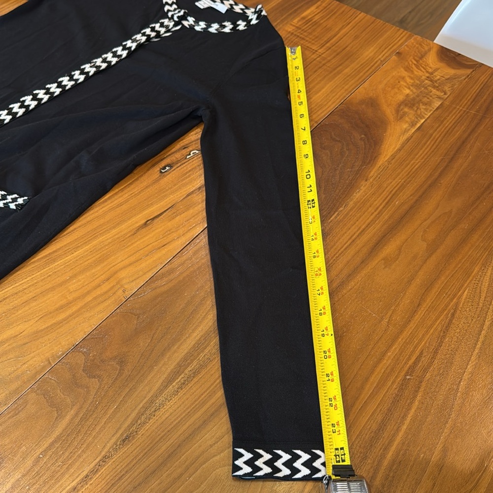 DVF/Diane Von Furstenberg Carmela Black and White Long Cardigan - Picture 15 of 16